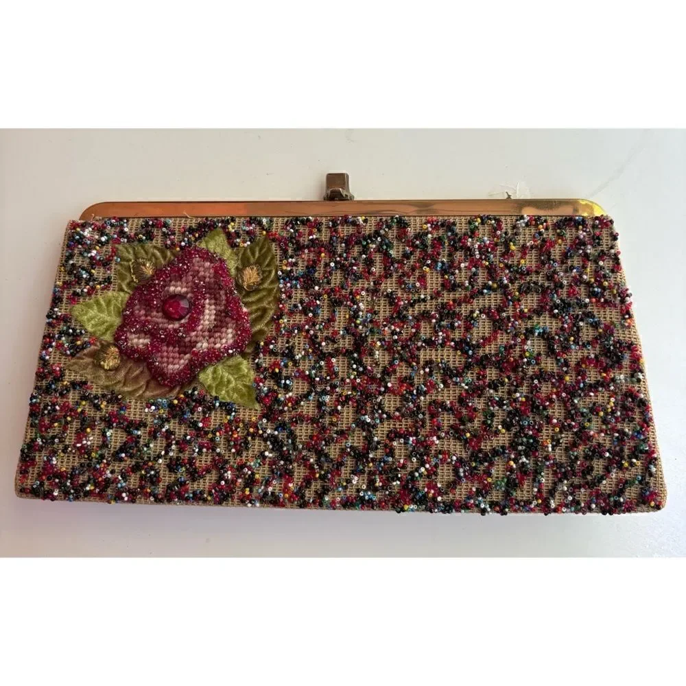 Vintage Beaded 1950’s Original Soure Bag/ Evening Clutch